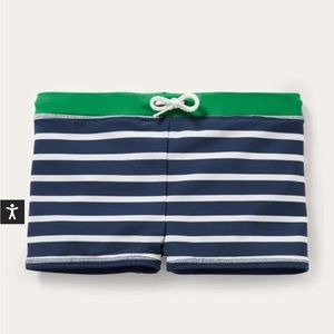 Navy blue and White Swim trunks swimsuit